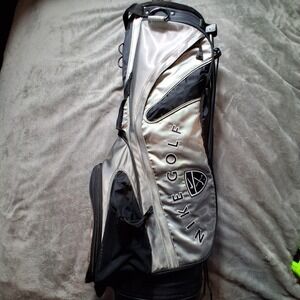 Nike Golf Stand Bag Silver Black Lightweight Carry Bag 4-Way Divider Pockets